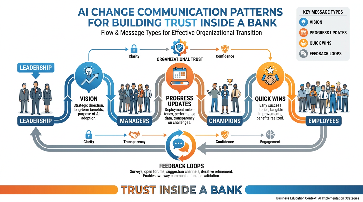 Communication patterns that build trust during AI adoption at a bank